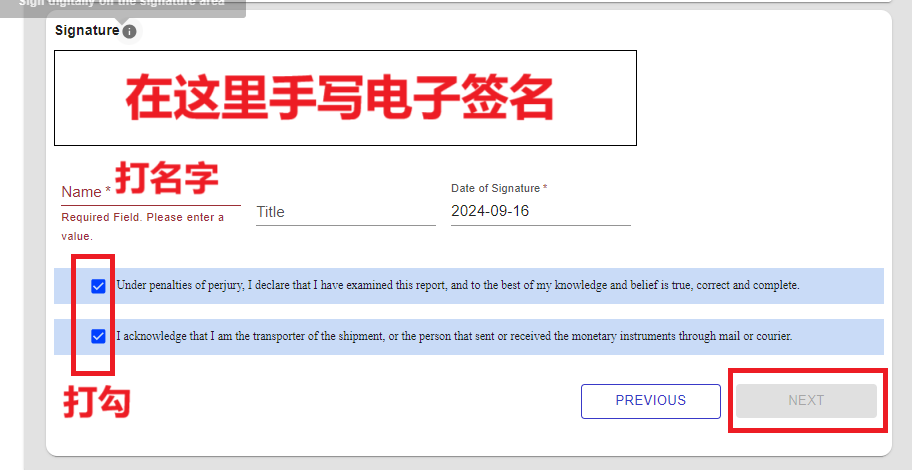 填写FinCen 105表格12